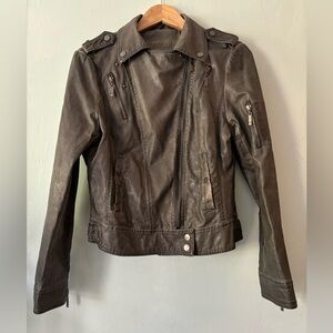 Moto jacket faux leather sz L